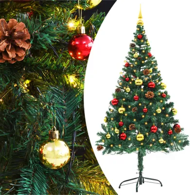 Image de Vidaxl Arbre de Noël artificiel avec Beleuchtung und Weihnachtsbällen 150 cm Grün