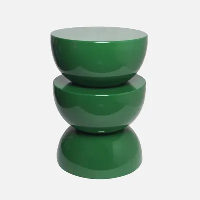 Produktbild von sweeek - Beistelltisch, Beistelltisch, Nachttisch aus Metall mit Glanzeffekt Ø32 x H 46,5 cm - Dunkelgrün