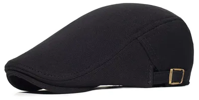 Produktbild von Schiebermütze Herren Baumwolle Flatcap Baskenmütze Gatsby Newsboy Cap Schwarz Einheitsgröße