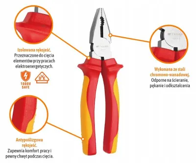 Obrázok produktu pre Izolované kombinačky Teger VDE, 160 mm