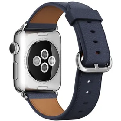 Produktbild von Apple MMAG2ZM/A, Watch strap, Leder, Blau, Aluminium, Apple 38mm Case
