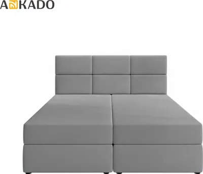 Produktbild von Boxspringbett - 160x200 - Grau - mit Bettkästen - mit Matratze H3 und Topper - Komplett-Set - Polsterbett - Automatisches Ausklappen