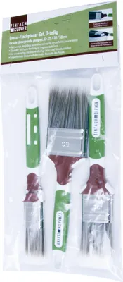 Produktbild von Lasur-Flachpinsel-Set 3-teilig weiß