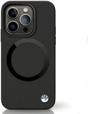 Productafbeelding van Bmw Signature vloeibare siliconen telefoonhoesje met MagSafe-functionaliteit, geschikt voor iPhone 14 Pro - Zwart