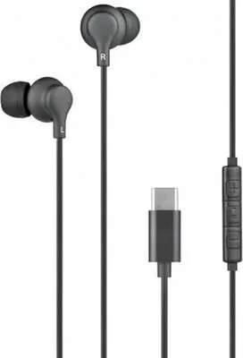 Produktbild von BigBen Connected, USB C In-Ear-Kopfhörer Schwarz mit Fernbedienung und Mikrofon, Schwarz