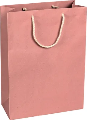 Produktbild von Papiertragetaschen 27 x 37 x 12 cm, Rosa, glatt, Kordelhenkel - 12er Pack