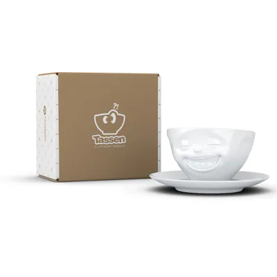 Produktbild von Fiftyeight Products KaffeeTasse - lachend weiß