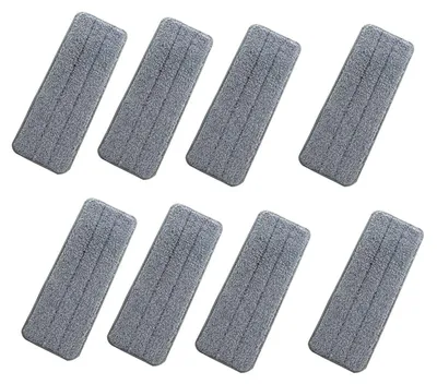 Productafbeelding van Mop pads spray mop vervangkop - 32 x 12 cm - 8 stuks - Herbruikbaar microvezel