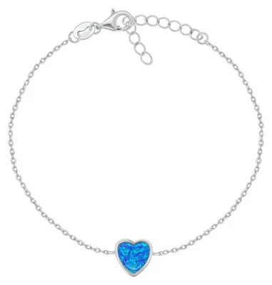 Produktbild von Minimalistisches silbernes Herz-Armband BRC123WB