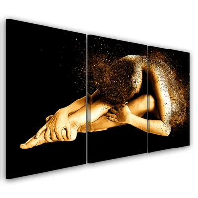 Produktbild von Triptychon auf leinwand beige andere 120x80 cm Feeby beige wandbild bereit zum aufhängen