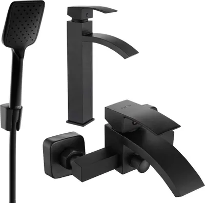Image de Mexen Ensemble de baignoire Libra R62, Noir - 745113R62-70