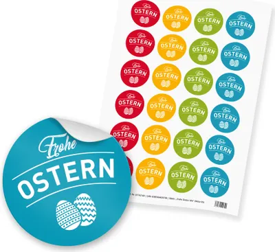 Produktbild von itenga Stickerbogen Frohe Ostern Mix (Motiv 95)