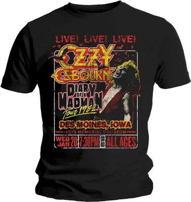 Produktbild von Ozzy Osbourne - "Diary Of A Madman Tour" T-Shirt für Herren/Damen Uni RO5938 (M) (Schwarz)