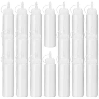 20 Kunststoff-Quetschflaschen 200 ml mit Drehverschluss, weiß