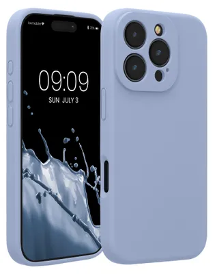 Produktbild von kwmobile Handyhülle für Apple iPhone 16 Pro Hülle - gummierte Handy Silikon Case für iPhone 16 Pro - Schutzhülle Cover - Hellblau matt