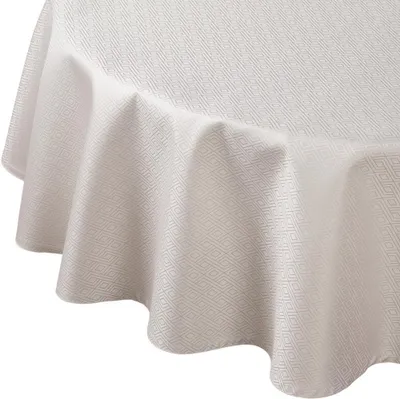 Produktbild von Curt Bauer Damast-Tischtuch oval Riga 3947 Farbe dunstgrau Größe oval 160x220