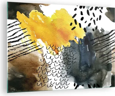 Produktbild von Bilder auf glas - Einteilig - Abstraktion Muster Flecken - 70x50cm - Glasbilder - Wandbilder - Bilder - zum Aufhängen bereit - Wanddekoration aus Glas - Glas Bilder - Wandbild auf Glas - GAA70x50-4282