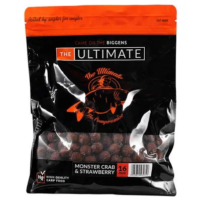 Zdjęcie produktu dla Ultimate Products - Monster Crab & Strawberry Boilies 16mm 1kg Top Range - Kulki proteinowe