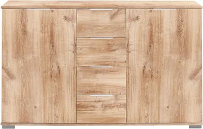 Image de Commode combinée Easy Plus, buffet 130 x 40 x 83 cm, couleur au choix, chêne massif