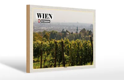Produktbild von Holzschild Reise Wien Österreich Grinzing Weinfelder 30x20cm