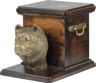 Zdjęcie produktu dla Akita, Akita Inu - urna na prochy psa ze statuetką, elegancka urna dla psa, wyjątkowa urna z popiersiem psa marki Art-Dog