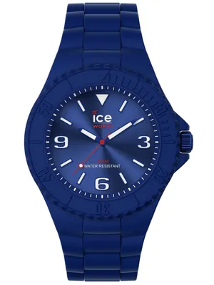 Produktbild von Ice Watch ICE generation blue red Damenuhr mit Silikonarmband Dunkelblau-Weiß-Rot, rundes, mattiertes Edelstahl-Gehäuse, Größe M, Ø 40mm, H 10mm, Armband 20mm, 10 Bar wasserdicht, Leuchtzeiger & -index