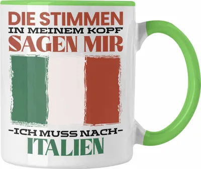 Produktbild von Trendation - Italien Tasse Urlaub Heimat Geschenk Spruch Italiener Geschenkidee (Grün)