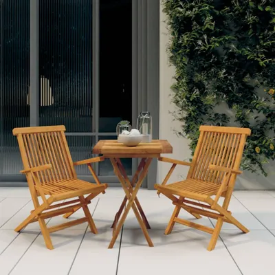 Produktbild von The Living Store 3-tlg. Garten-Essgruppe Massivholz Teak