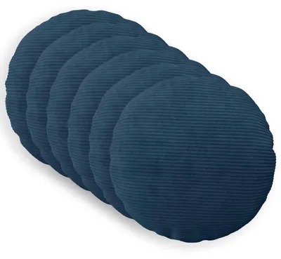 Produktbild von vidaXL Kissenbezug 6 stk. HEERLEN Marineblau Ø 50 cm Cord