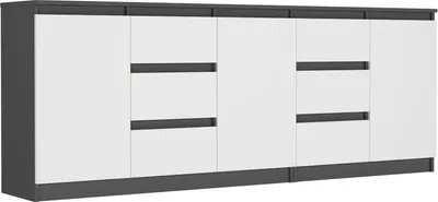 Produktbild von Kommode - Anthrazit / Weiß - 200 x 33 x 76 cm - Modern R-200-S6