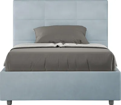 Produktbild von ITYHOME - Gepolstertes Bett mit Lattenrost 120x200 mit Mikrofaserbezug Himmelblau Mika