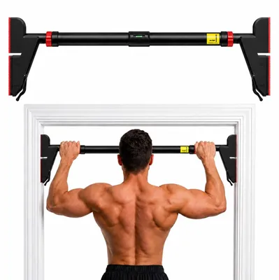 Zdjęcie produktu dla Drążek do podciągania na framugę drzwi - 76 do 95 cm - Wysuwany - Maks. 200 kg - Bez wiercenia