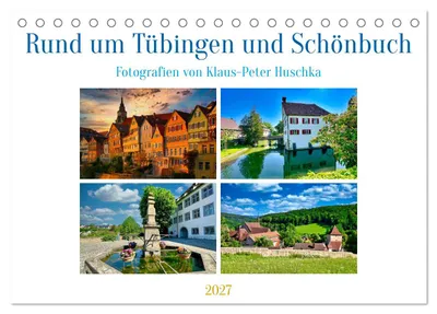 Zdjęcie produktu dla Okolice Tybingi i Schönbuch (kalendarz biurkowy 2027, format DIN A5, układ poziomy), kalendarz miesięczny CALVENDO