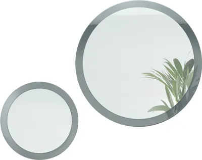 Produktbild von Vladon Spiegel Globe Set 50 und 80 cm, Germany, 2 dekorative runde Wandspiegel für Flur und Wohnzimmer mit MDF-Rahmen in Grau Hochglanz