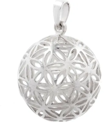 Produktbild von Kugel-Anhänger Die Blume des Lebens 925 Silber Flower of Life