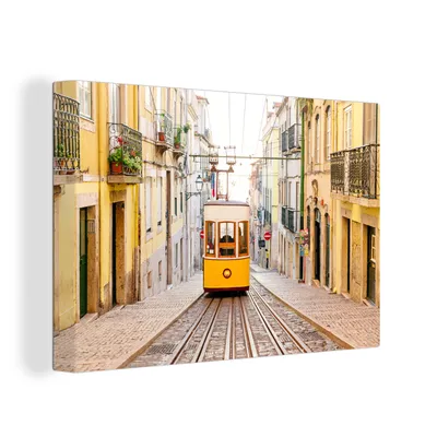 Obrázek produktu pro OneMillionCanvasses® Malba na plátně Nástěnná malba na plátně - Tramvaj po Portugalsku - 150x100cm
