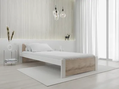 Produktbild von Bett IKAROS 90 x 200 cm, Eiche-Sonoma Matratze: Ohne Matratze, Lattenrost: Mit Lamellenrost