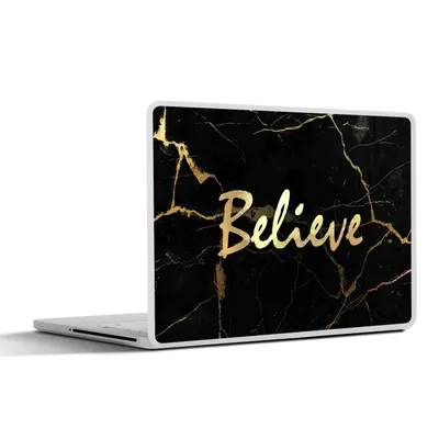 Produktbild von MuchoWow® Laptop Aufkleber Sticker Cover Zitat - Hoffnung - Gold - Marmor 32.5x23.5 cm - Sticker für Laptop - Selbstklebend