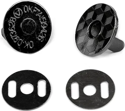 10 Magnet-Verschlüsse rund, Taschen Schloss Verschluss, anthrazit