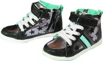 Produktbild von Lupilu Kleinkinder Mädchen Sneakers - schwarz/ silber/ grün, 29