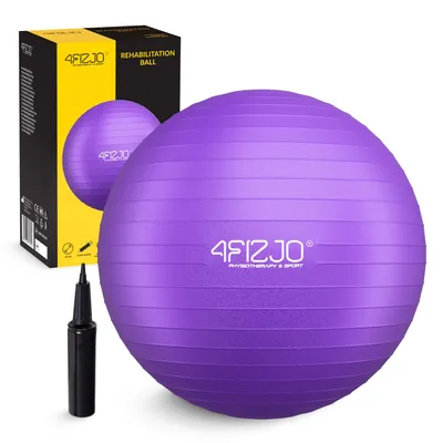 Produktbild von 4FIZJO Gymnastikball Reh Ball, aufblasbar, Reha, Pilates, Fitness, Therapie, 65 cm, lila