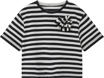 Produktbild von NAME IT T-Shirt Kurzarm gestreift mit Schleife Rundhals Größe: 134-140