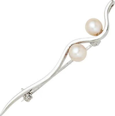 Produktbild von Brosche Anstecker Perlenschmuck Perle 925 Silber Sterlingsilber Silberbrosche