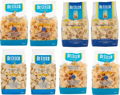 Produktbild von Testpaket Pasta De Cecco Le specialita'100% Italienisch Nudeln 8x 500g + Italian Gourmet Polpa 400g