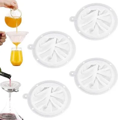 Immagine prodotto di filtro a setaccio 4 pezzi - filtro a rete in nylon - filtro per liquori - filtro a imbuto in nylon per filtrare succo, latte, caffè, vino e Bevanda di soia