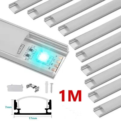 Zdjęcie produktu dla Profil aluminiowy LED, 20 x 1 metr. Listwa LED aluminiowa. Profil do taśm LED. Kanał dla taśm LED. Modele profilowe w kształcie litery V (20 metrów)
