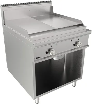 Zdjęcie produktu dla Płyta grillowa gazowa Saro o szerokości 800 mm, wolnostojąca, model 1/2+1/2 Lq / Ftg4Bam