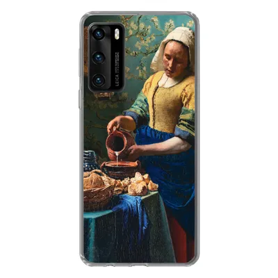 Produktbild von MuchoWow® Handyhülle Schutzhülle Hülle für Huawei P40 Milchmädchen - Mandelblüte - Alte Meister Silikon Softcase Handy Hülle - Handytasche