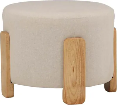 Immagine prodotto di Pouf FURNLUX Coffey White Und Oak 50cm / Hauptfarbe: Weiß / Dimensioni: 50 x 50 x 43 cm
