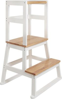 BOMI® Learning Tower für Baby & Kleinkinder | Trittschemel Kinderschemel aus Holz | Kinderhocker & Tritthocker | Steherhöhung als Kindermöbel | Schemel für die Küche oder als Badhocker | Lernturm Lerntower Lernstuhl in Natur